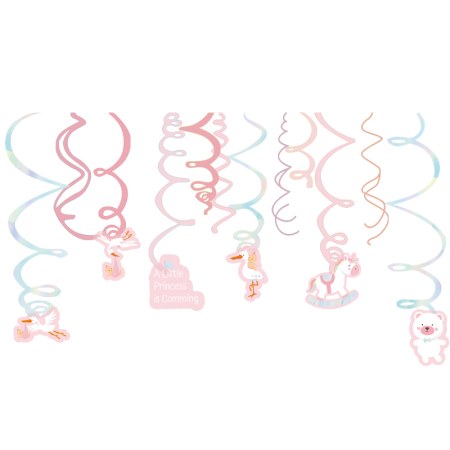 12 Deko Spiralen - Baby-Girl